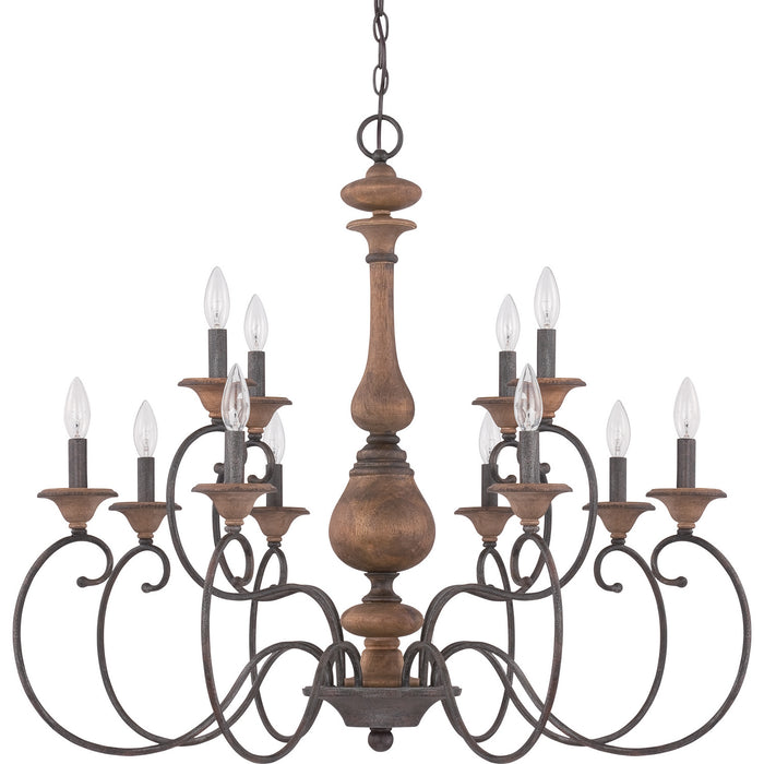 Quoizel - ABN5012RK - 12 Light Chandelier - Auburn - Rustic Black