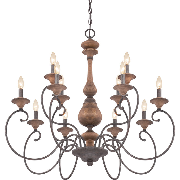 Quoizel - ABN5012RK - 12 Light Chandelier - Auburn - Rustic Black