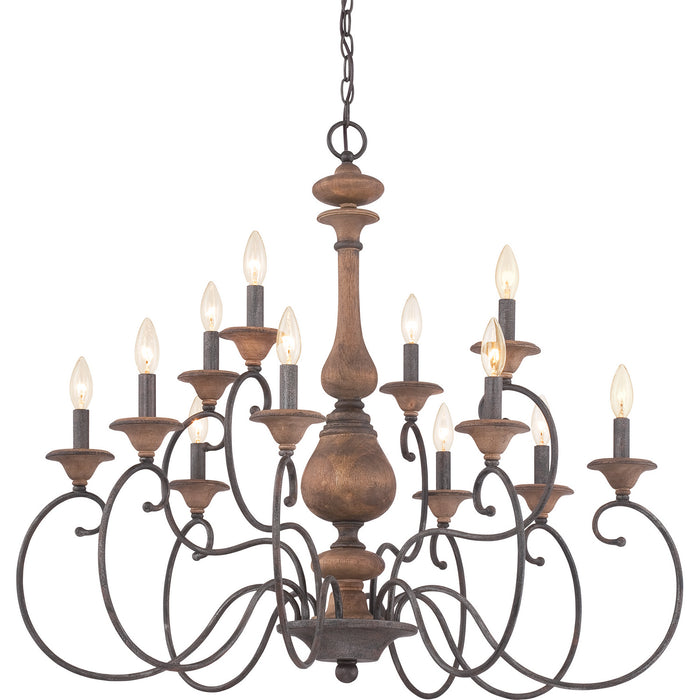 Quoizel - ABN5012RK - 12 Light Chandelier - Auburn - Rustic Black