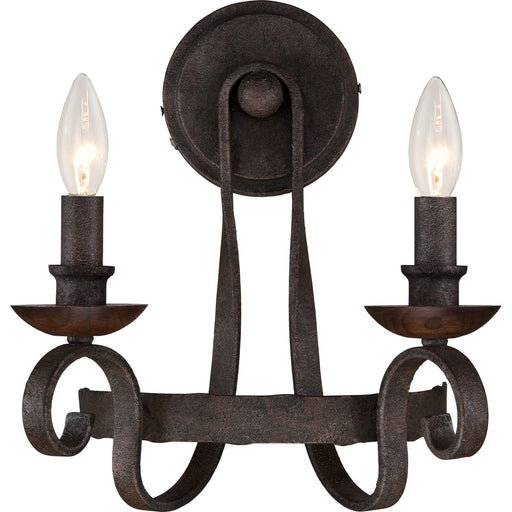 Quoizel - NBE8702RK - Two Light Wall Sconce - Noble - Rustic Black