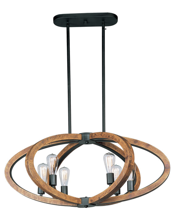 Maxim - 20915APAR - Six Light Pendant - Bodega Bay - Anthracite