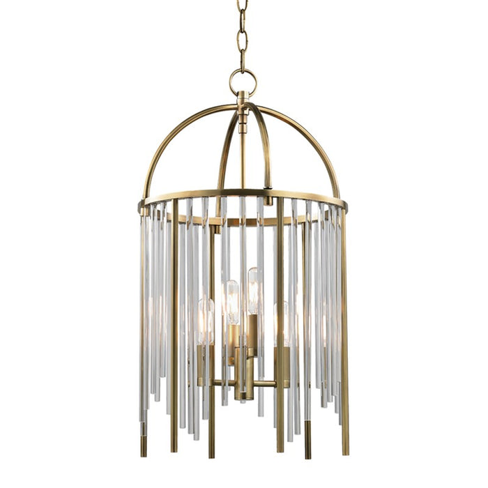 Hudson Valley - 2512-AGB - Four Light Pendant - Lewis - Aged Brass