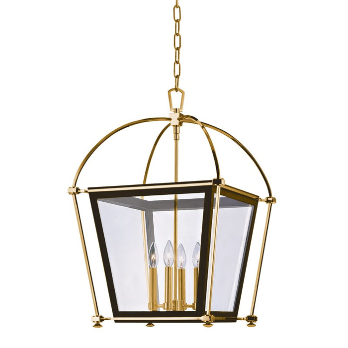 Hudson Valley - 3618-AGB - Four Light Pendant - Hollis - Aged Brass