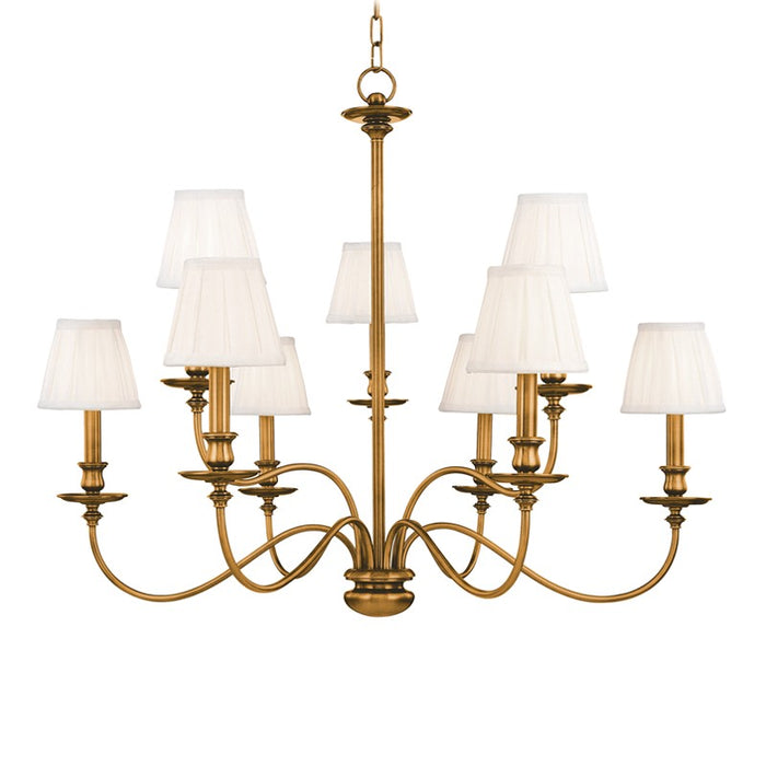 Hudson Valley - 4039-AGB - Nine Light Chandelier - Menlo Park - Aged Brass