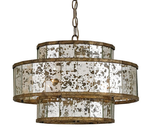 Currey and Company - 9759 - Four Light Chandelier - Fantine - Pyrite Bronze/Raj Mirror