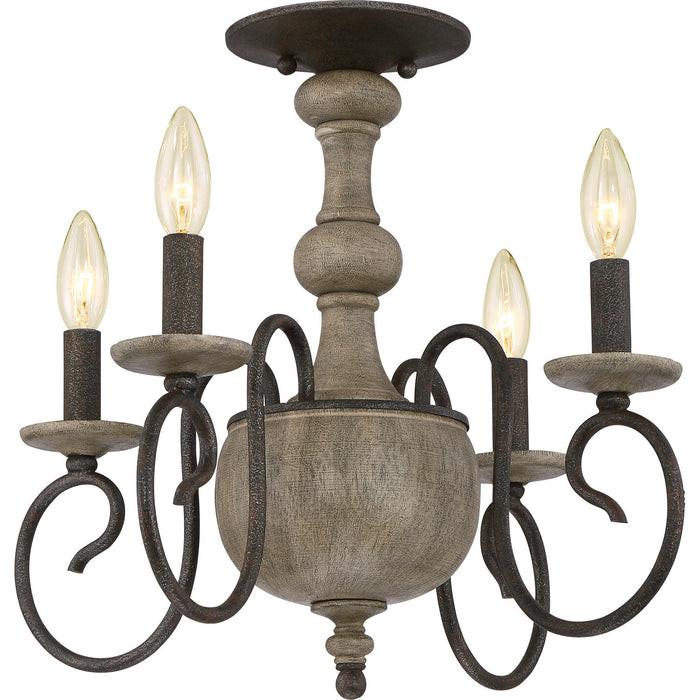 Quoizel - CS1718RK - Four Light Semi-Flush Mount - Castile - Rustic Black