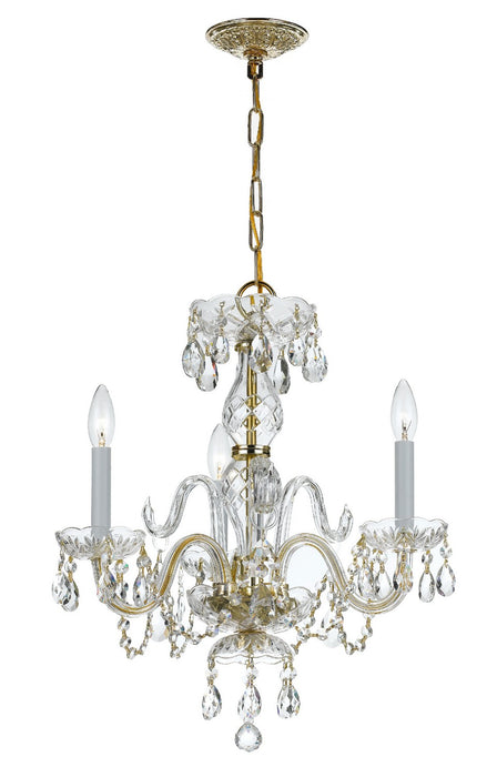 Crystorama - 5044-PB-CL-MWP - Three Light Mini Chandelier - Traditional Crystal - Polished Brass