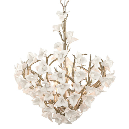 Corbett Lighting - 211-47-SGL - Six Light Chandelier - Lily - Enchanted Silver Leaf