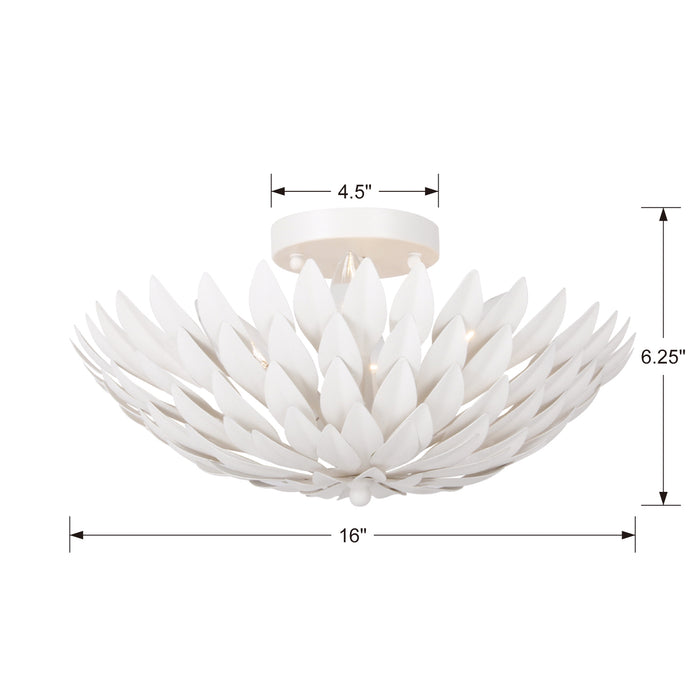 Crystorama - 505-MT - Four Light Semi Flush Mount - Broche - Matte White