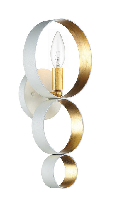 Crystorama - 581-MT-GA - One Light Wall Sconce - Luna - Matte White / Antique Gold