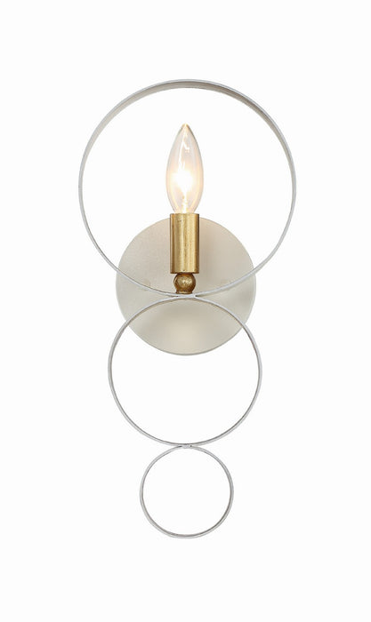 Crystorama - 581-MT-GA - One Light Wall Sconce - Luna - Matte White / Antique Gold