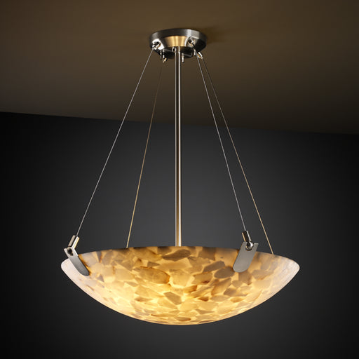 Justice Designs - ALR-9621-35-NCKL-LED3-3000 - LED Pendant - Alabaster Rocks - Brushed Nickel