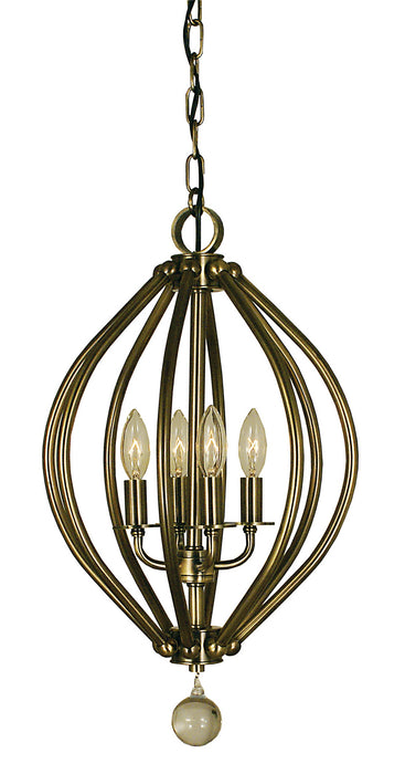 Framburg - 4344 AB - Four Light Chandelier - Dewdrop - Antique Brass