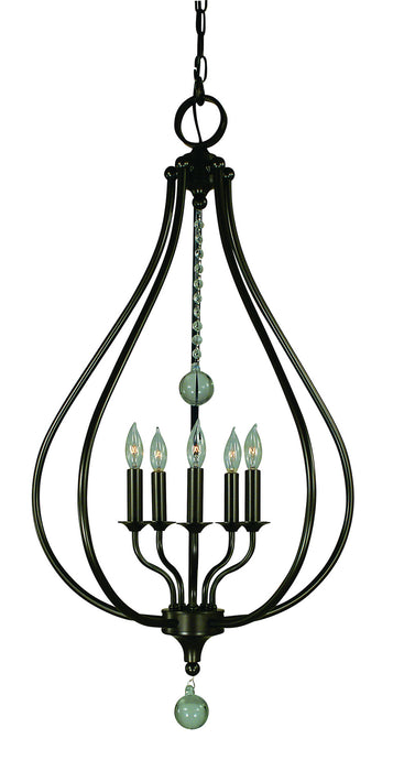 Framburg - 4445 MB - Five Light Pendant - Dewdrop - Mahogany Bronze