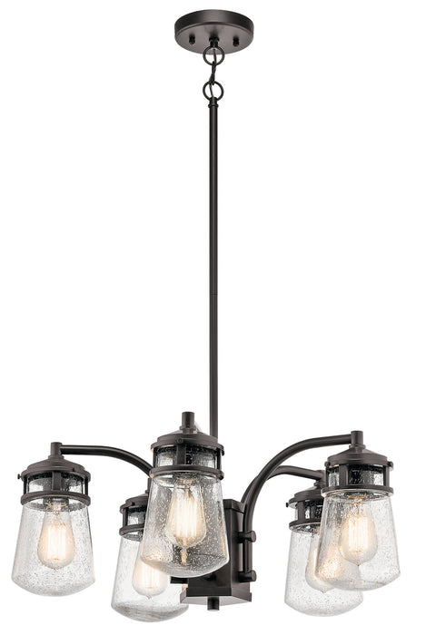 Kichler - 49498AZ - Five Light Outdoor Chandelier - Lyndon - Architectural Bronze