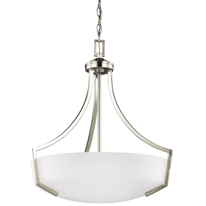 Generation Lighting. - 6624503-962 - Three Light Pendant - Hanford - Brushed Nickel