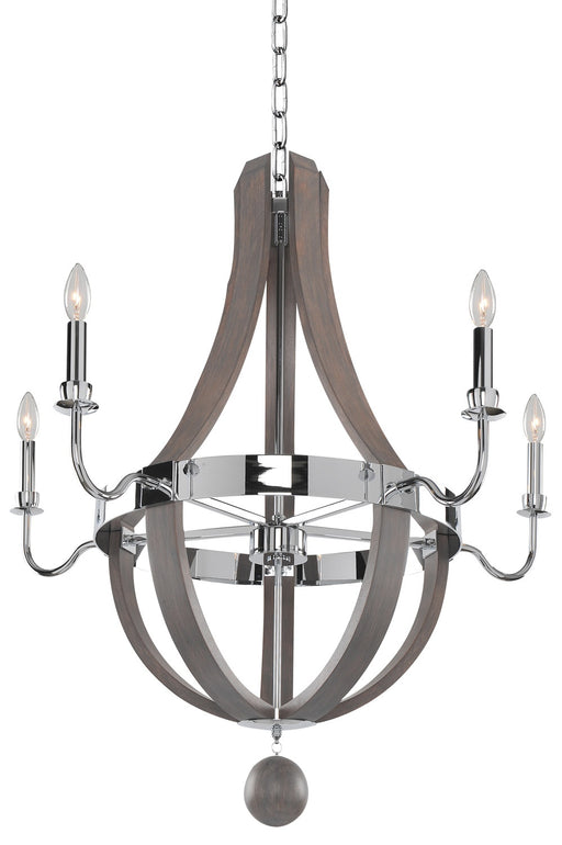 Kalco - 300482CH - Five Light Chandelier - Sharlow - Chrome