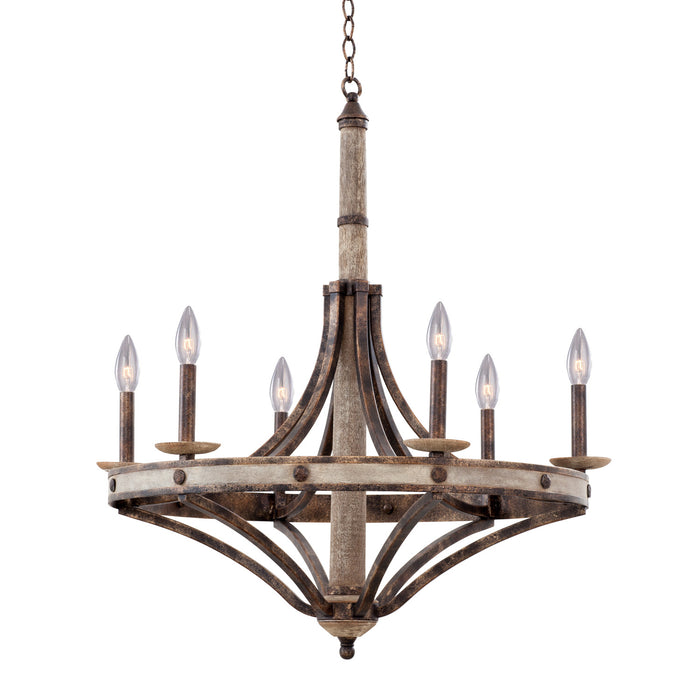 Kalco - 7046FG - Six Light Chandelier - Coronado - Florence Gold