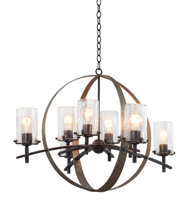 Kalco - 7098VI - Eight Light Chandelier - Irvine - Vintage Iron