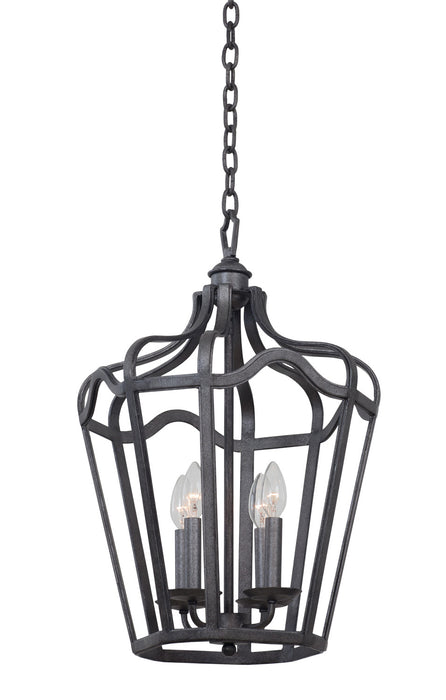 Kalco - 7414CL - Four Light Hanging Lantern - Livingston - Charcoal