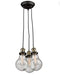 Artcraft - AC10483 - Three Light Chandelier - Edison - Matte Black & Vintage Brass