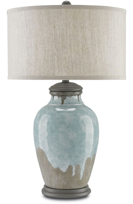 Currey and Company - 6000-0057 - One Light Table Lamp - Chatswood - Blue-Green/Gray/Hiroshi Gray