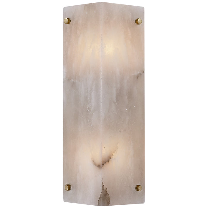 Visual Comfort Signature - ARN 2043ALB - LED Wall Sconce - Clayton - Alabster and Hand-Rubbed Antique Brass