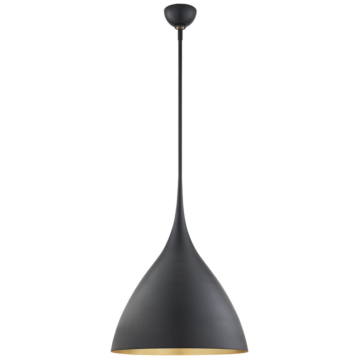 Visual Comfort Signature - ARN 5351MBK - One Light Pendant - Agnes - Matte Black