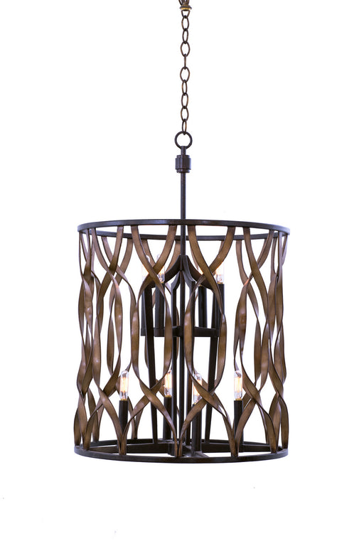 Kalco - 501852MC - Eight Light Foyer Pendant - Soho - Milk Chocolate