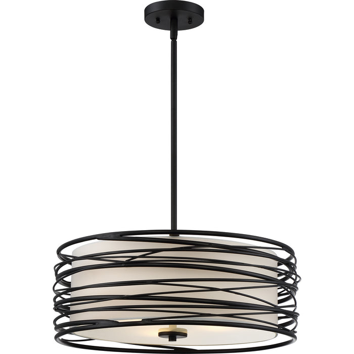 Quoizel - SPL2820K - Three Light Pendant - Spiral - Mystic Black