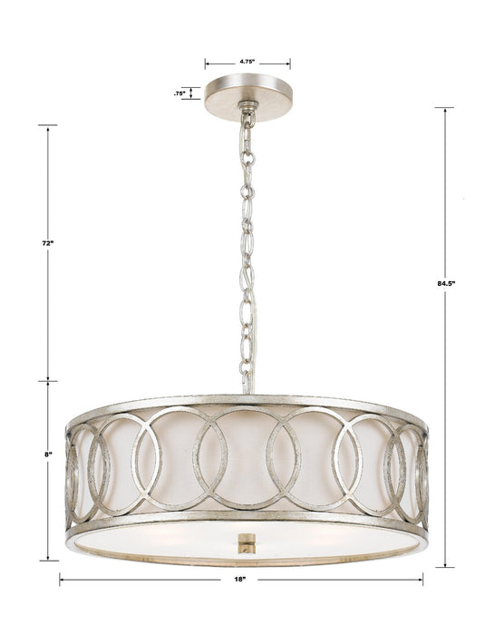 Crystorama - 287-SA - Six Light Chandelier - Graham - Antique Silver