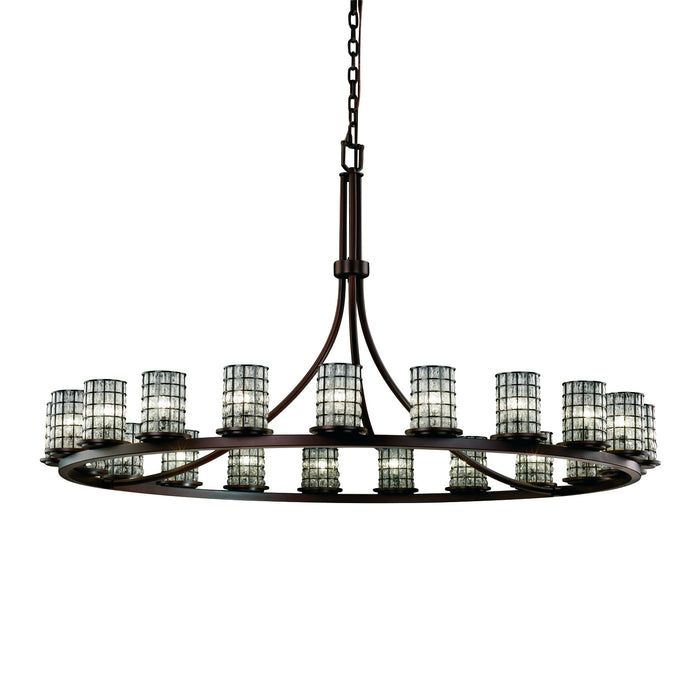 Justice Designs - WGL-8716-10-GRCB-DBRZ - 21 Light Chandelier - Wire Glass - Dark Bronze