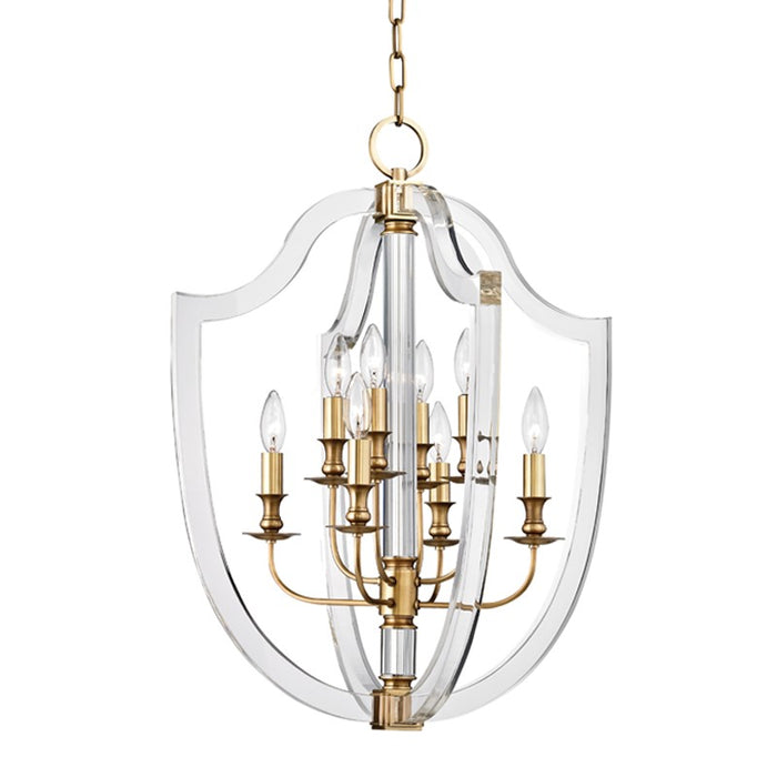 Hudson Valley - 6520-AGB - Eight Light Pendant - Arietta - Aged Brass