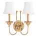 Hudson Valley - 8712-AGB - Two Light Wall Sconce - Yorktown - Aged Brass