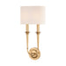 Hudson Valley - 1232-AGB - Two Light Wall Sconce - Lourdes - Aged Brass