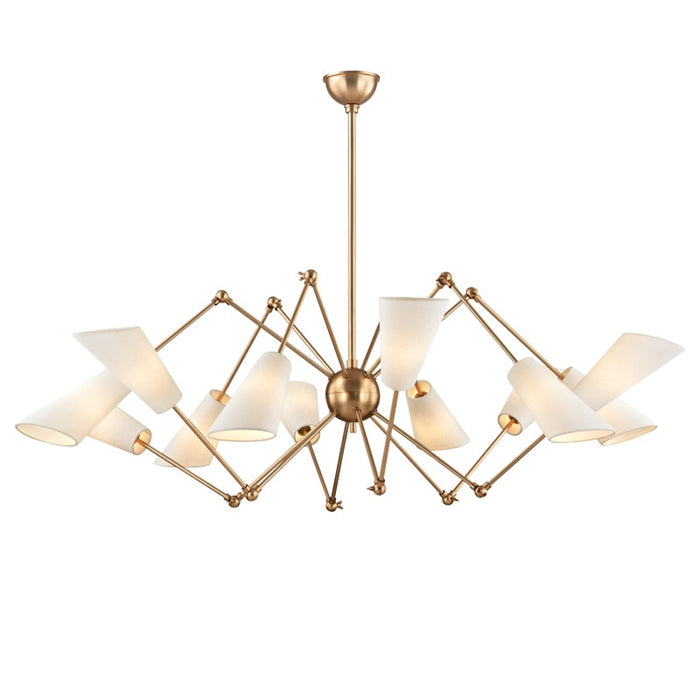 Hudson Valley - 5312-AGB - 12 Light Chandelier - Buckingham - Aged Brass