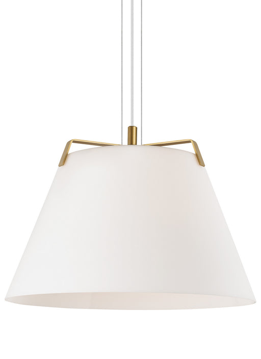 Visual Comfort Modern - 700TDDEVPWGW - One Light Pendant - Devin - Satin Gold/White