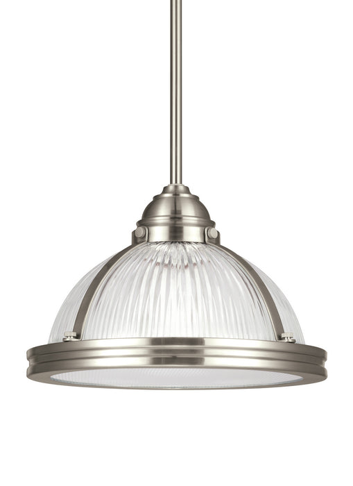 Generation Lighting. - 65060EN3-962 - One Light Pendant - Pratt Street Prismatic - Brushed Nickel