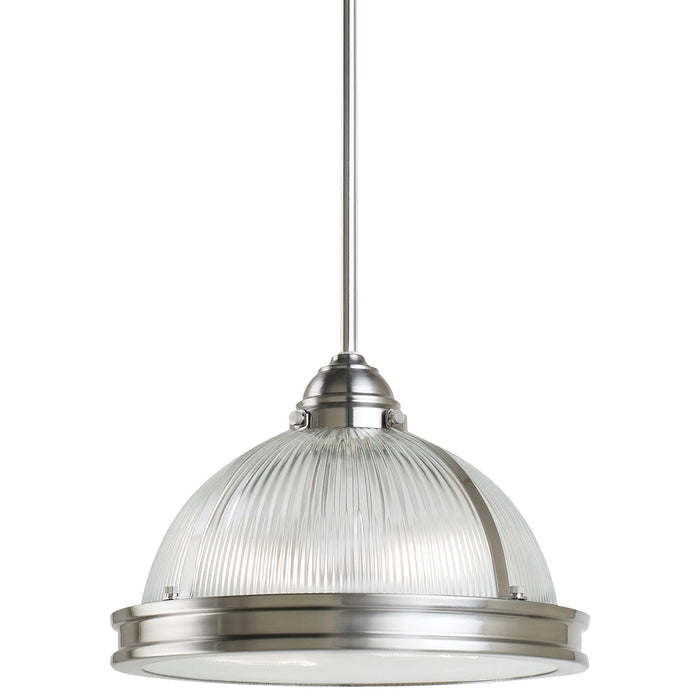 Generation Lighting. - 65061EN3-962 - Two Light Pendant - Pratt Street Prismatic - Brushed Nickel