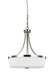 Generation Lighting. - 6639103-962 - Three Light Pendant - Hettinger - Brushed Nickel