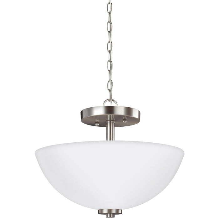 Generation Lighting. - 77160EN3-962 - Two Light Semi-Flush Convertible Pendant - Oslo - Brushed Nickel