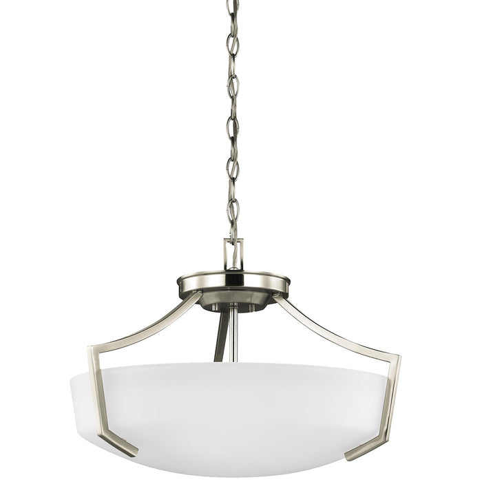 Generation Lighting. - 7724503EN3-962 - Three Light Semi-Flush Convertible Pendant - Hanford - Brushed Nickel