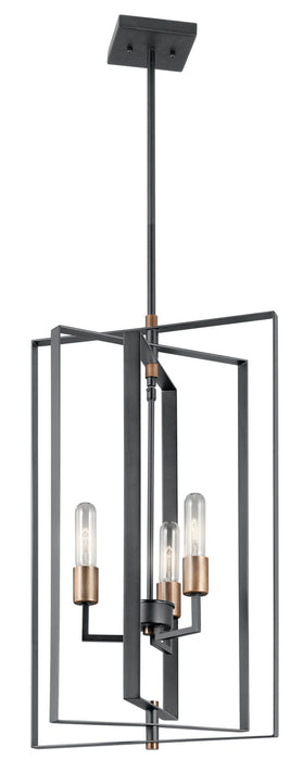 Kichler - 43983BK - Three Light Foyer Pendant - Taubert - Black