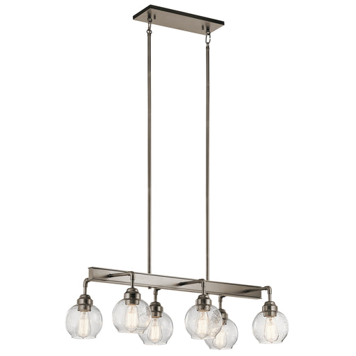 Kichler - 43994AP - Six Light Linear Chandelier - Niles - Antique Pewter