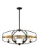 Savoy House - 1-8042-6-79 - Six Light Linear Chandelier - Kirkland - English Bronze and Warm Brass