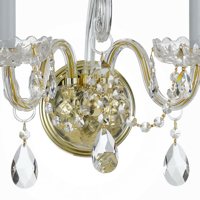 Crystorama - 1032-PB-CL-MWP - Two Light Wall Sconce - Traditional Crystal - Polished Brass