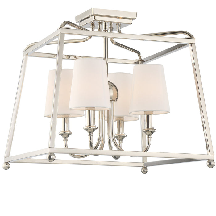 Crystorama - 2243-PN - Four Light Semi Flush Mount - Sylvan - Polished Nickel