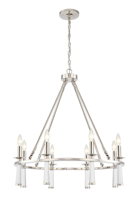 Crystorama - 8867-PN - Eight Light Chandelier - Baxter - Polished Nickel