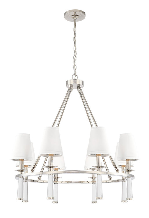 Crystorama - 8867-PN - Eight Light Chandelier - Baxter - Polished Nickel