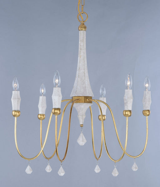 Maxim - 22436CSTGL - Six Light Chandelier - Claymore - Claystone / Gold Leaf